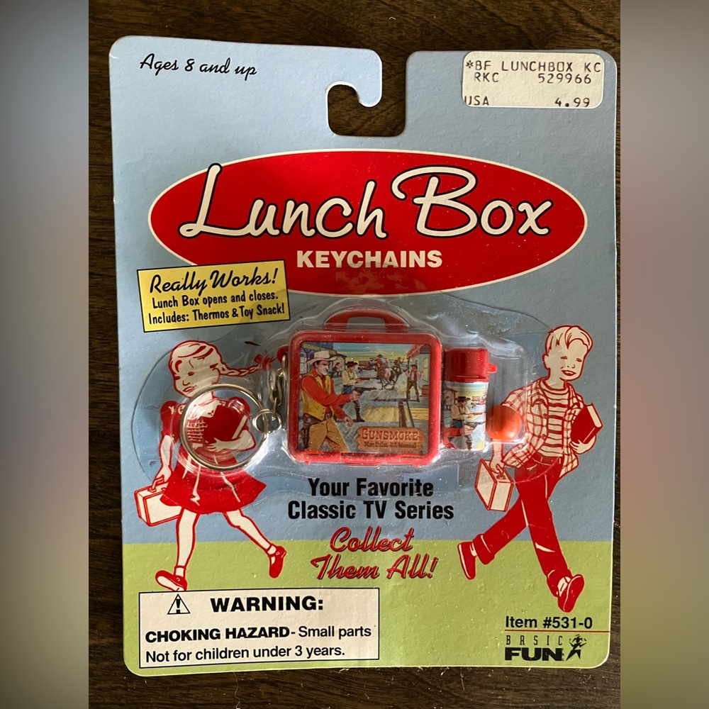 Gunsmoke Mini Lunch Box Key Chain By Basic Fun Inc